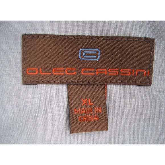 Oleg Cassini vintage mens Hawaiian shirt XL linen cotton blend palm leaf - Picture 7 of 7